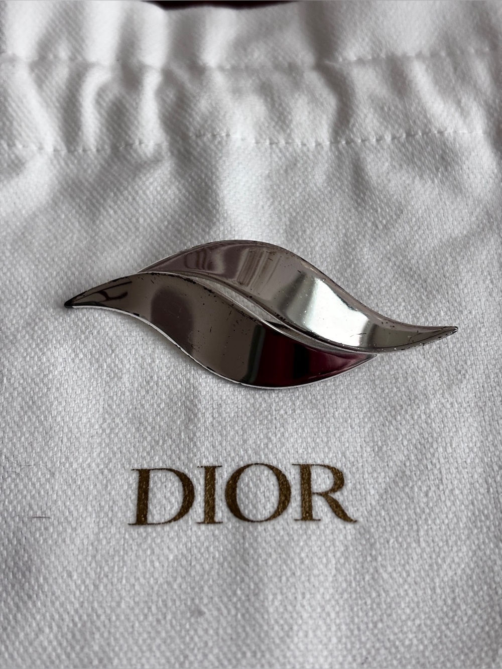Vintage Christian Dior Germany 925 Sterling Silver Leaf Brooch Pin 12.32g Rare